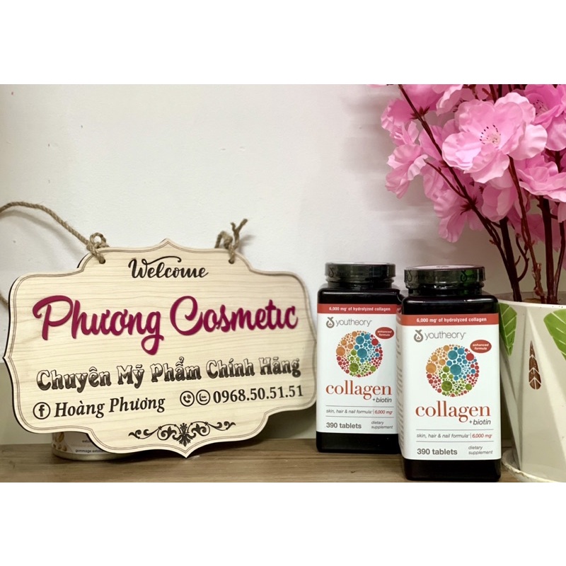 Collagen Youtheory Type 1 2 & 3 390 Viên mẫu mới Của Mỹ-Collagen Không Biến Tính