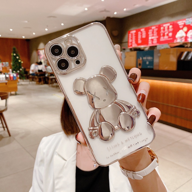 Ốp điện thoại Gấu 3D Trắng và Xanh đủ mã  iPhone 11,12,13 ,X, XsMax,7P,8P (Giá Tốt).