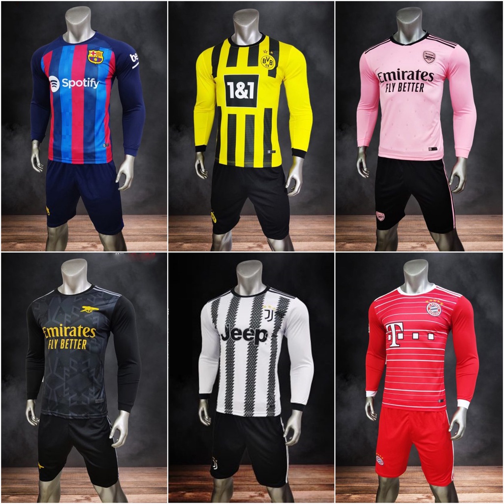 Áo Bóng Đá Tay Dài, Áo Đá Banh Real Barca Dortmund Ac Millan PSG | Thun Tốt