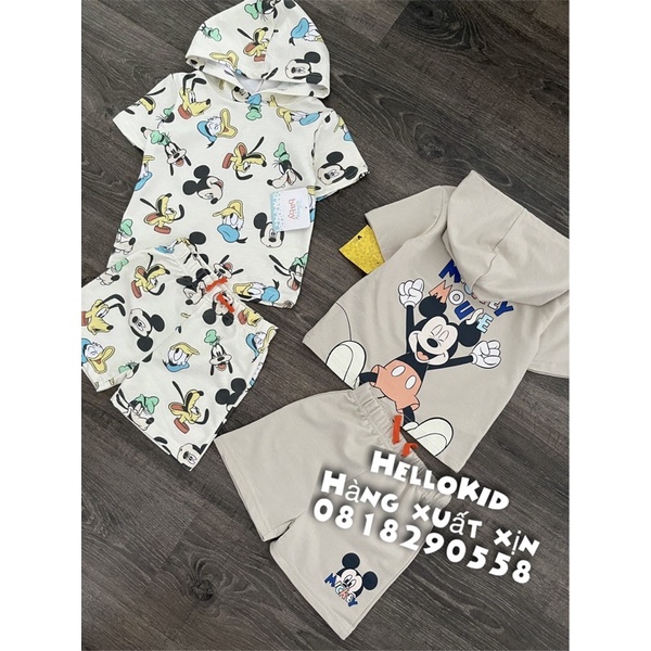 B189 - Bộ hoodie da cá Mickey bé trai &amp; bé gái