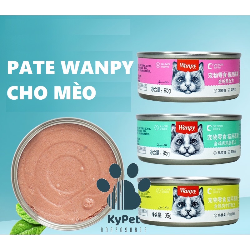 PATE WANPY lon dinh dưỡng dành Cho Mèo- Lon 95g