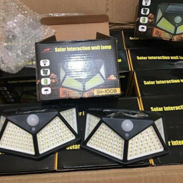 [100 mắt] Đèn LED NIKITO tự động năng lượng mặt trời, đèn LED siêu sáng cảm biến chuyển động, đèn LED vườn