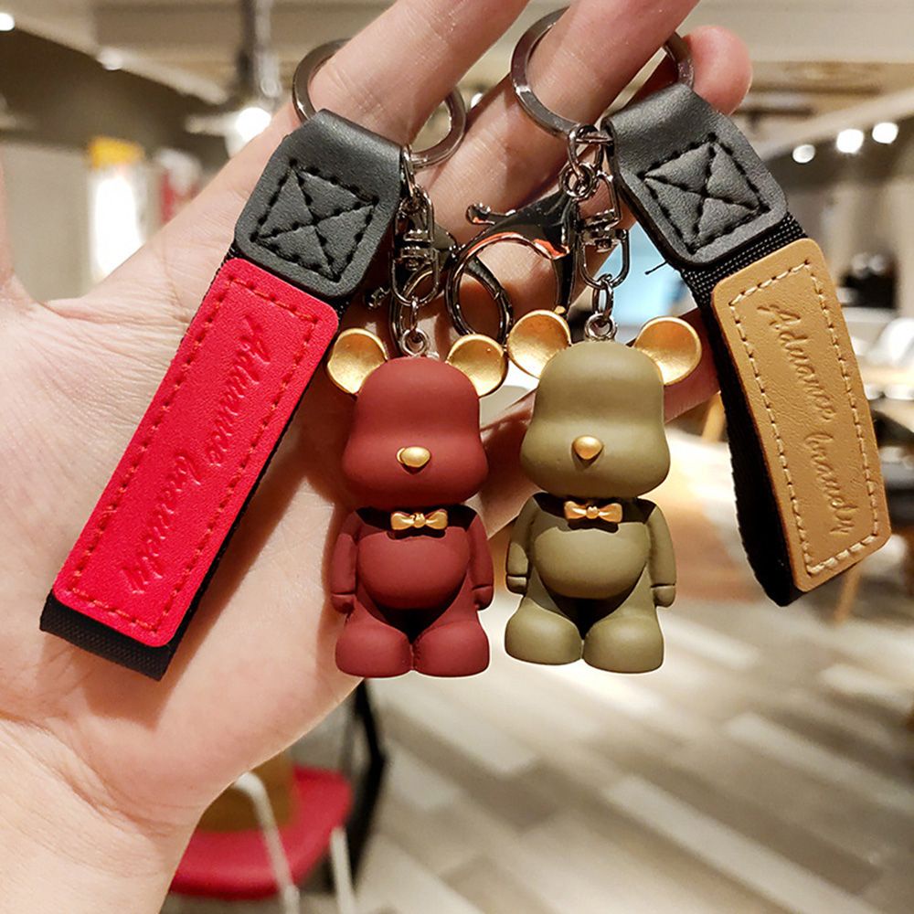 Móc chìa khóa bằng nhựa resin hình gấu hoạt họa đáng yêu nhiều màu sắc cho nữ