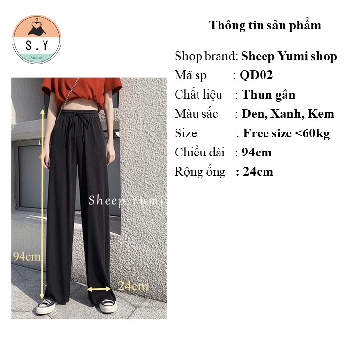 Quần ống rộng Culottes suông chất lụa tăm cực kì thoáng mát SHEEP YUMI SHOP QD02