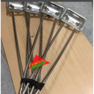 Bộ 4 chân bàn gấp gọn bằng sắt mạ kẽm màu trắng sáng chắc chắn, dài 27cm