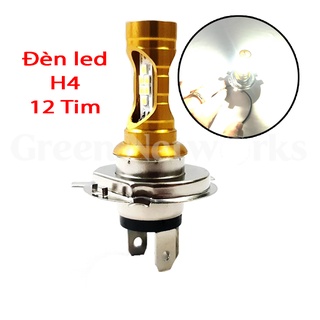 Đèn pha led xe máy 12 Tim Chân H4 Chân M5 Greennetworks
