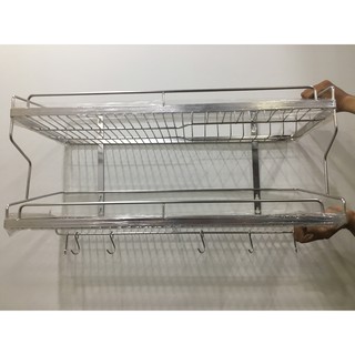 Kệ Úp Chén Treo Tường Cao Cấp 2 Tầng Inox 304 Long Vân