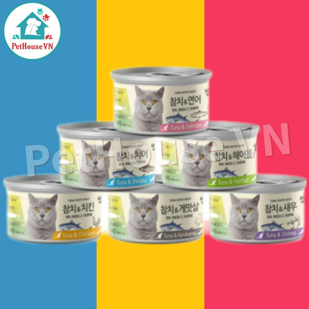Thùng 24 Lon Pate MEOWOW Mix Đủ 6 Vị Cá Ngừ Trắng Nguyên Miếng Dành Cho Mèo Nhập Khẩu Hàn Quốc