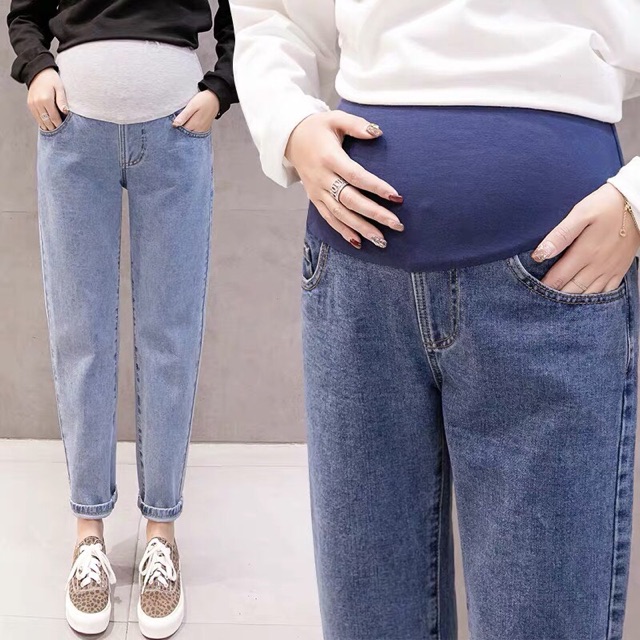 🤰quần denim dáng dài cho mẹ bầu-hàng quảng châu đẹp( sẵn hàng giao ngay )