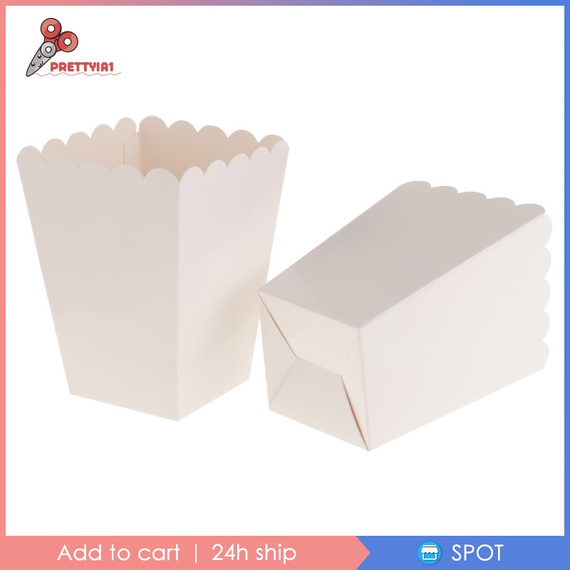 [Prettyia1] X Hộp Đựng Bắp Rang Bơ Màu Trắng Nguyên Chất Dùng Cho Tiệc Sinh Nhật- Tiệc Sinh Nhật Fav