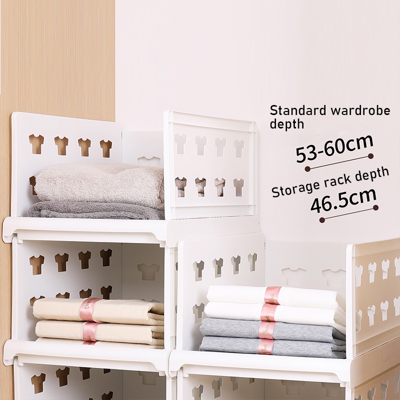 Kệ Nhựa Chia Ngăn Đựng Quần Áo Tiện Dụng