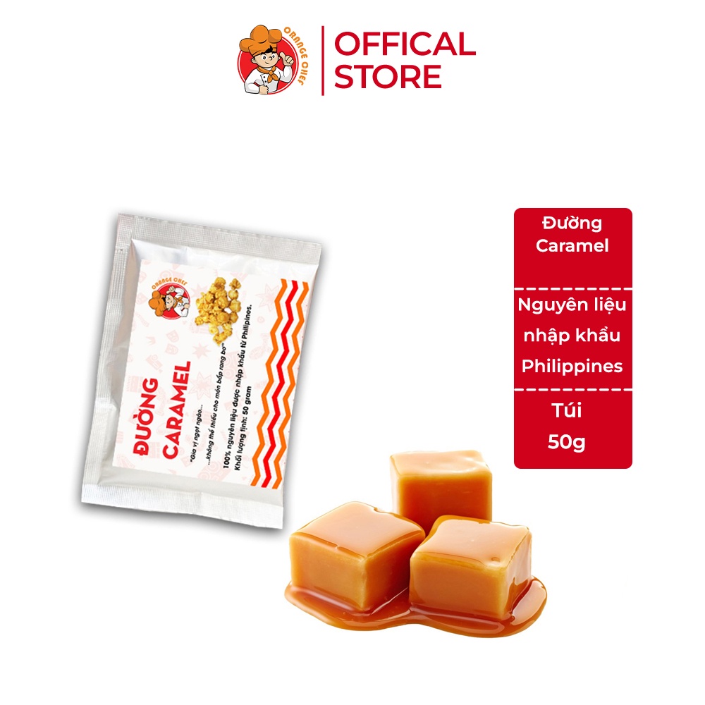 Đường Caramel 50G nổ bắp rang bơ Orange Chef