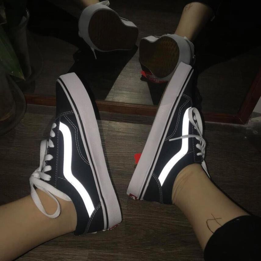 [HOT] Giày Vans Old Đen Phản Quang + Fullbox Siêu Đẹp Cao Cấp [ SL  ib ] 👟 :)) ' * ⁶