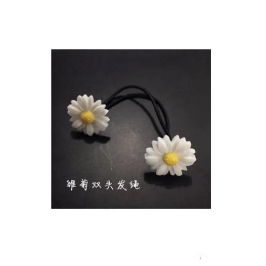 [Thanh lý] Bộ 5 dây chun buộc tóc - kẹp buộc tóc hoa cúc trắng