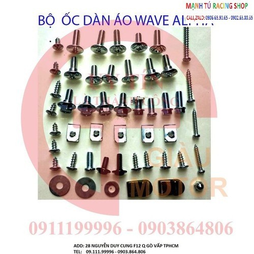 BỘ ỐC DÀN ÁO CHO XE WAVE ALPHA CHÍNH HÃNG