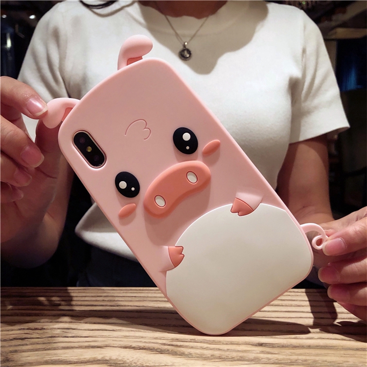 Ốp Điện Thoại Silicon Mềm Hình Chú Heo 3D Dễ Thương Cho iPhone 11 12 13 Pro Max 12Pro 13Pro X XS Max XR 6 6s 7 8 Plus