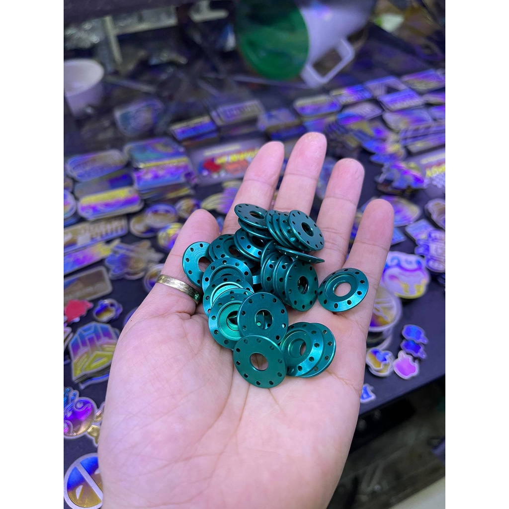 Lông đền 6li mẫu viền chấm bi nhiều màu chêm ốc