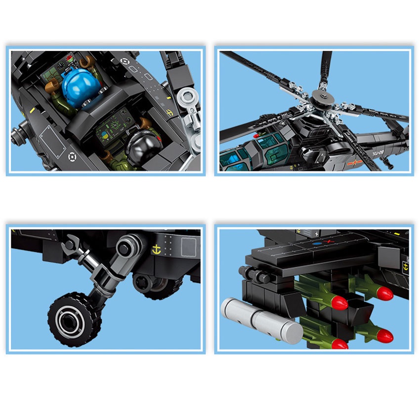 Lego máy bay trực thăng chiến đấu Z-10 đồ chơi lắp ráp xếp hình lego thông minh