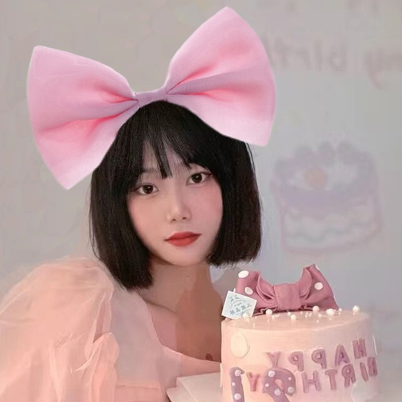 Băng Đô Cài Tóc Trang Trí Hình Nơ Dễ Thương Cho Nữ