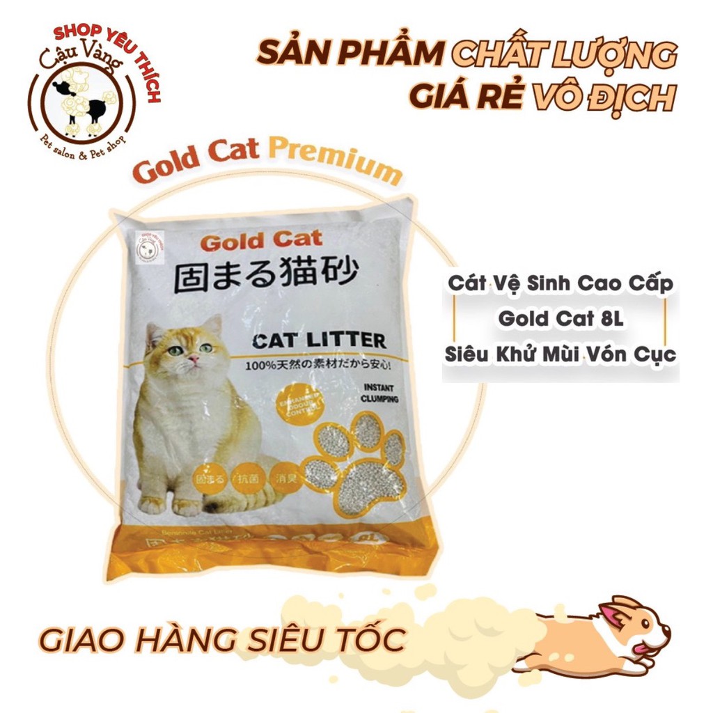 CÁT VỆ SINH NHẬT BẢN GOLD CAT - DUNG TÍCH 8L ( SIÊU TIẾT KIỆM, ÍT BỤI, SIÊU VÓN, KHỬ MÙI CỰC TỐT)