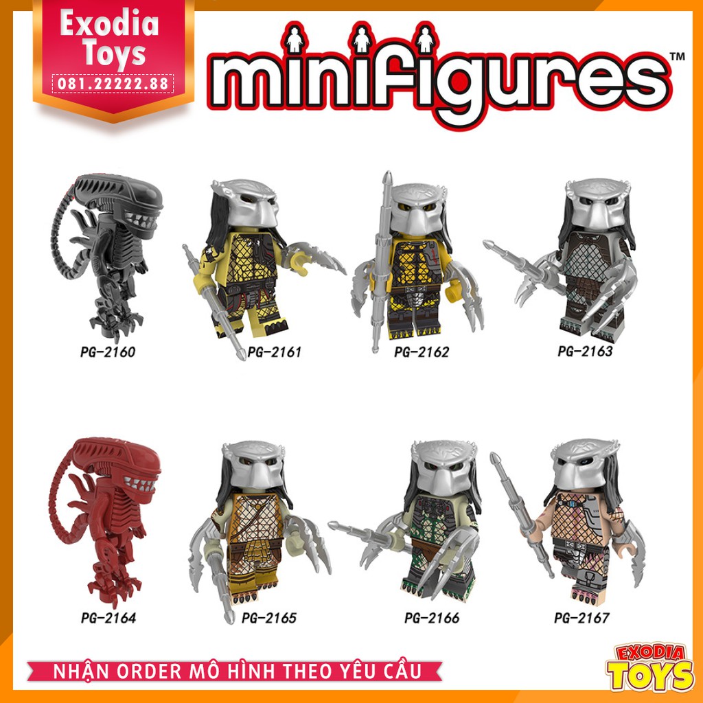 Xếp hình minifigure Quái Vật Không Gian : Alien VS Predator - Đồ Chơi Lắp Ghép Sáng Tạo - POGO 8254