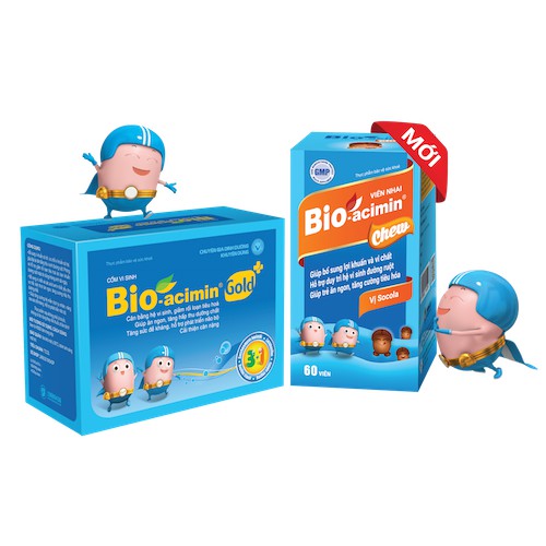 Viên nhai vị socola Bio-acimin Chew - hỗ trợ làm giảm tình trạng biếng ăn ở trẻ, hỗ trợ tăng cường hệ vi sinh đường ruột