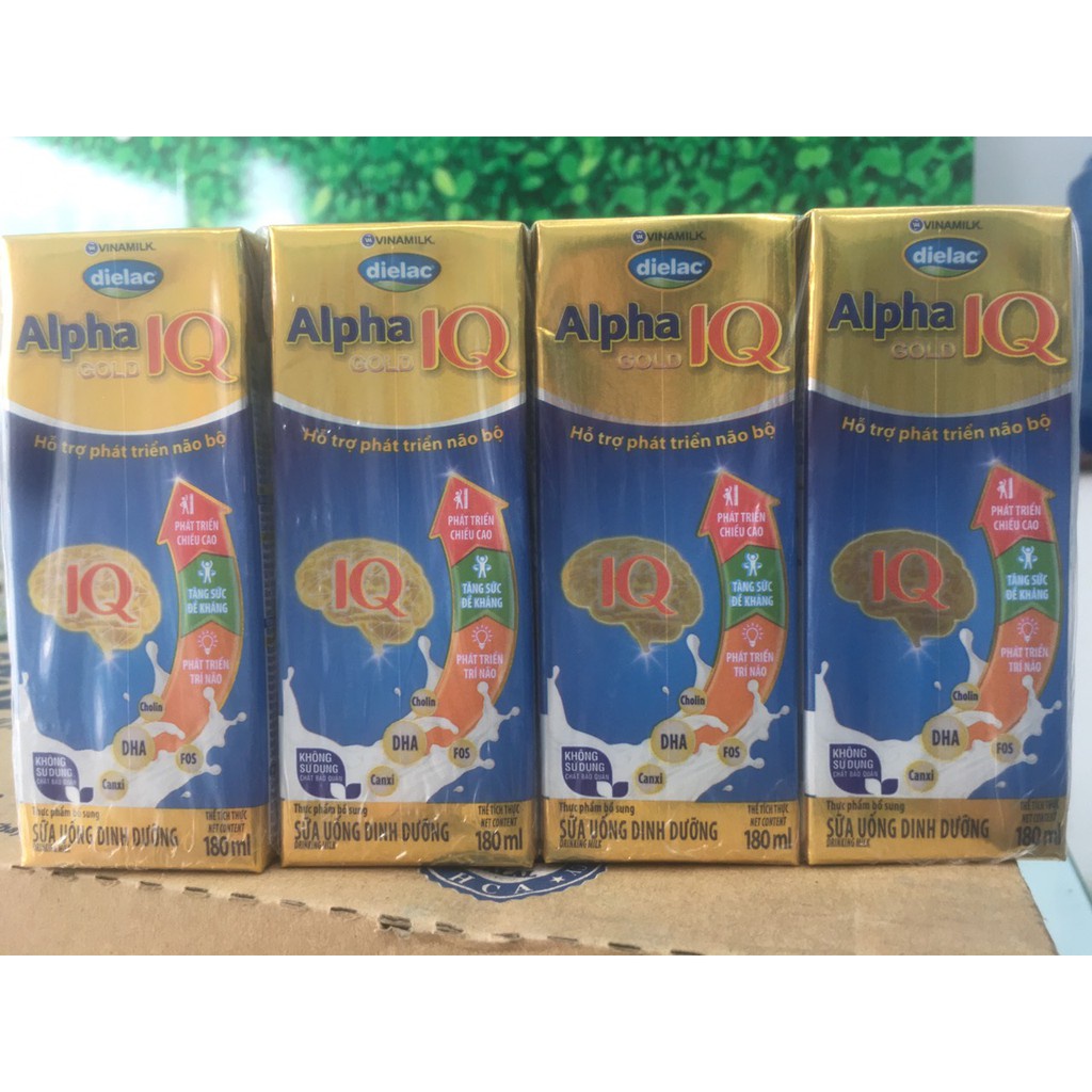 Lốc 4 hộp Sữa Bột Pha Sẵn Alpha Gold IQ 180ml
