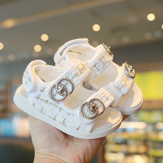 Sandal Bé Gái Phong Cách Hàn Quốc Cho Bé Từ 1 - 3 Tuổi _ Vải Dạ, Quai Dán Tùy Chỉnh