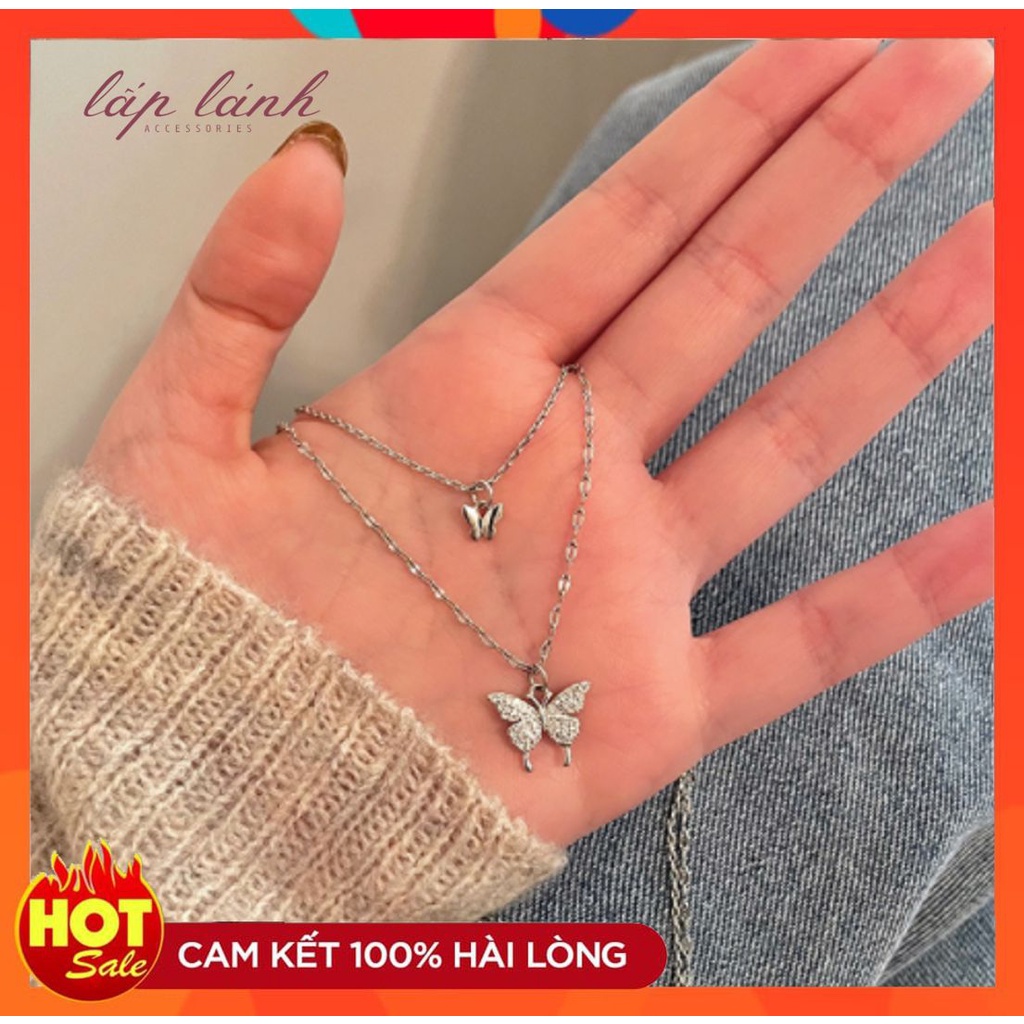 [HOT] DÂY CHUYỀN VÒNG CỔ HÌNH BƯỚM 2 DÂY ĐÍNH ĐÁ NHÂN TẠO UNISEX THỜI TRANG PHONG CÁCH HÀN QUỐC221VC004