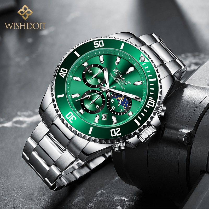 WISHDOIT Watch For Men Original Waterproof Stainless Business Fashion Luminous
