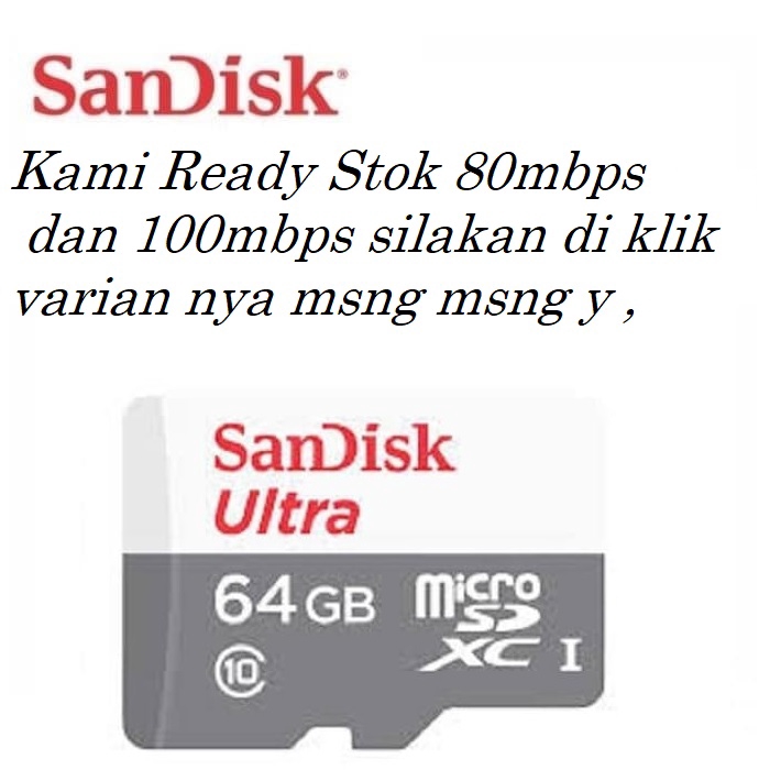 Micro Sd 64gb 80mbps Class 10 Microsdxc Sandisk Ultra Micro Sd