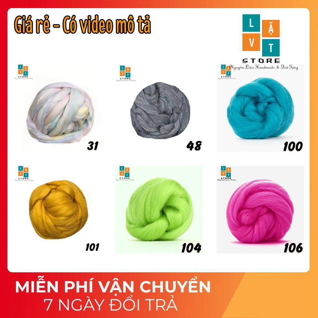 (len trộn- Màu làm thân Shba ) Bảng màu len chọc 8 - Nguyên liệu chọc len handmade, needle felting