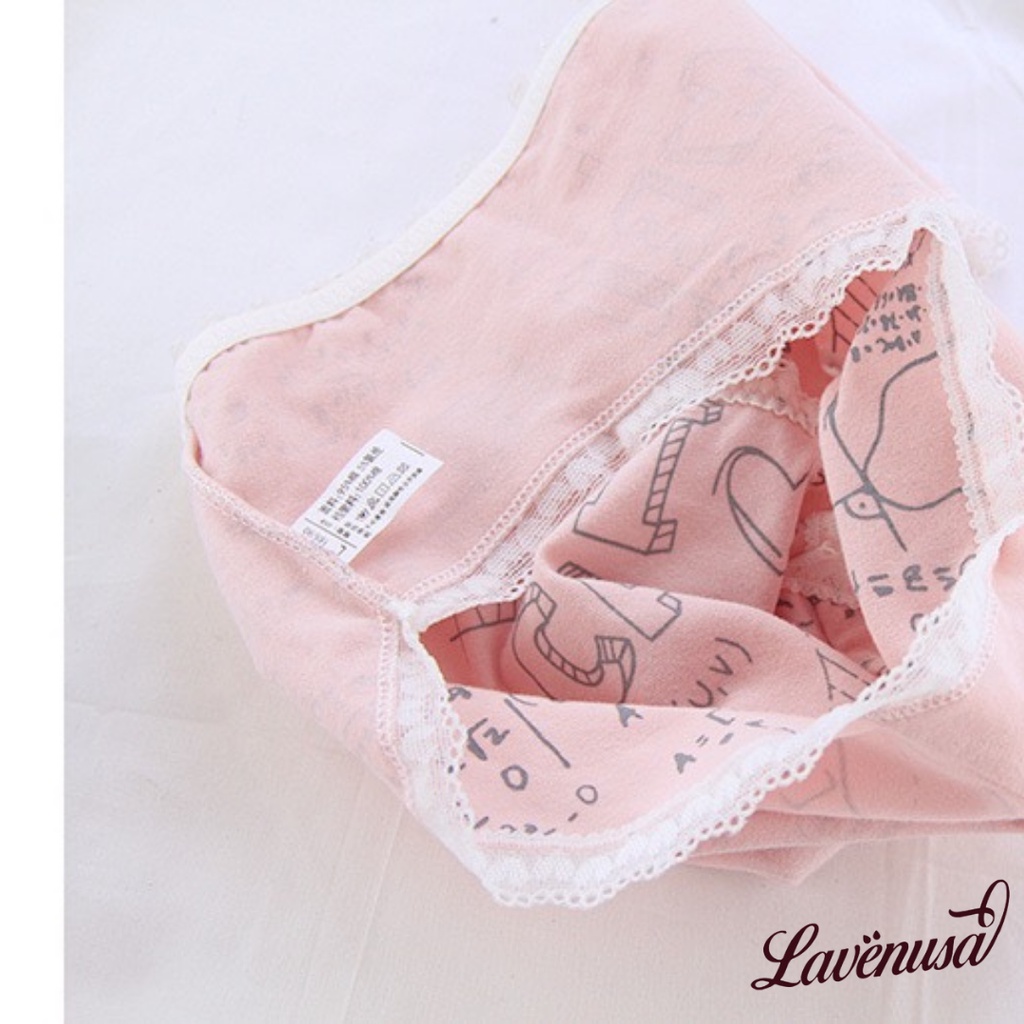 Quần lót nữ cotton cao cấp viền ren xinh xắn đáng yêu thoáng khí LAVENUSA QL71
