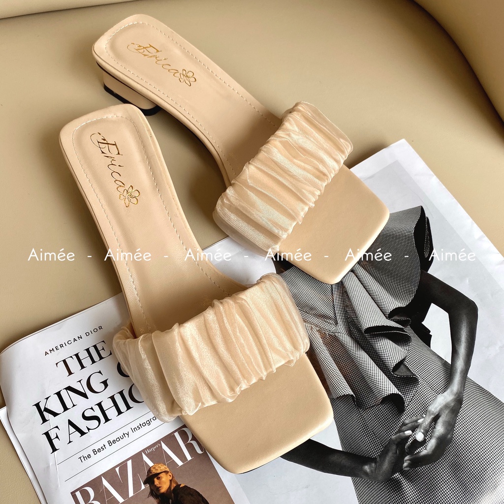 Dép Bảng Ngang Nhún Lụa Đế Thấp Thích Hợp Với Những Bộ Cánh Xinh Cho Mùa Hè