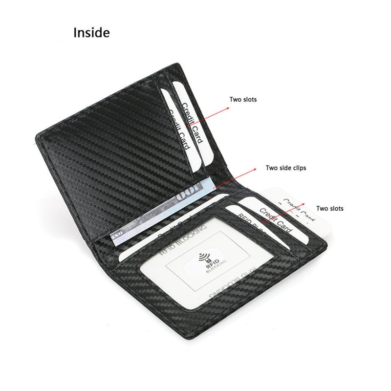 Ví Đựng Tiền Chống Trộm RFID Bằng Sợi Carbon Cổ Điển Cho Nam