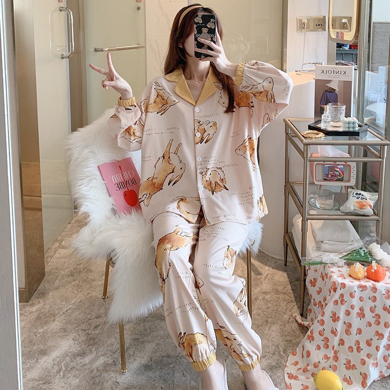 Bộ ngủ pyjama dài tay quần dài bộ mặc nhà pijama | BigBuy360 - bigbuy360.vn