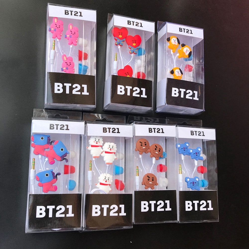 Tai nghe nhét trong trang trí hoạt hình BT21 dễ thương