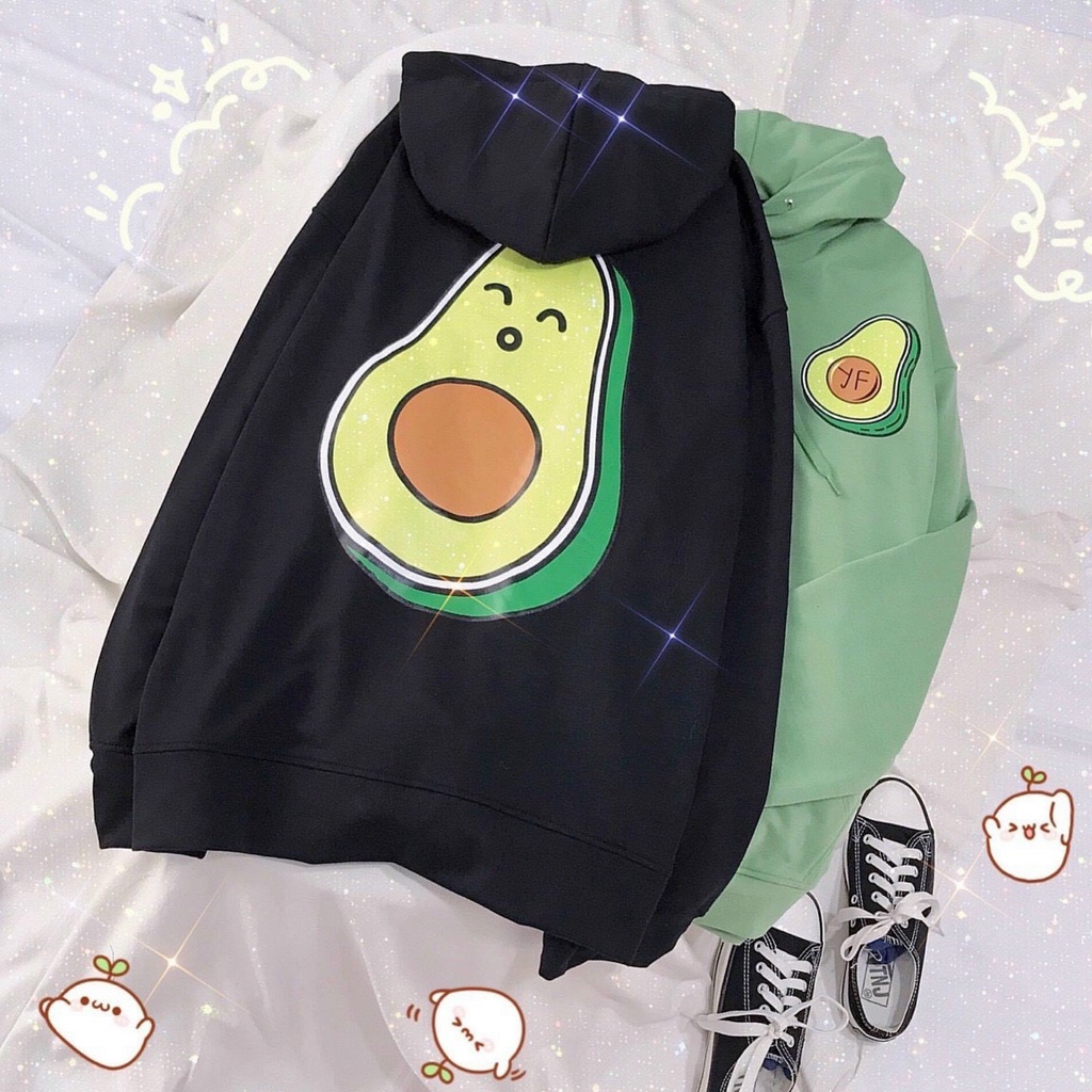 Áo khoác nỉ ngoại dày dặn quả bơ quả đào cute, áo khoác UNISEX  form đẹp màu sắc tươi tắn.