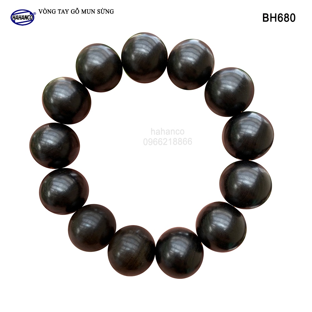 Vòng phong thủy gỗ Mun Sừng đen bóng (đủ Size) dành cho người có địa vị (BH680)