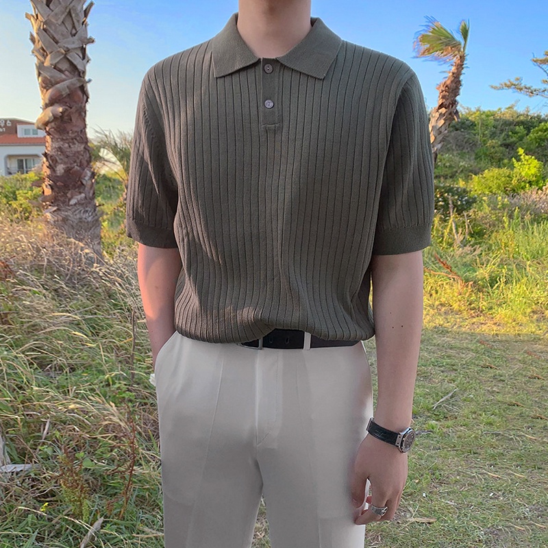 Áo Thun polo Ngắn Tay Màu Sắc Đơn Giản Dành Cho Nam