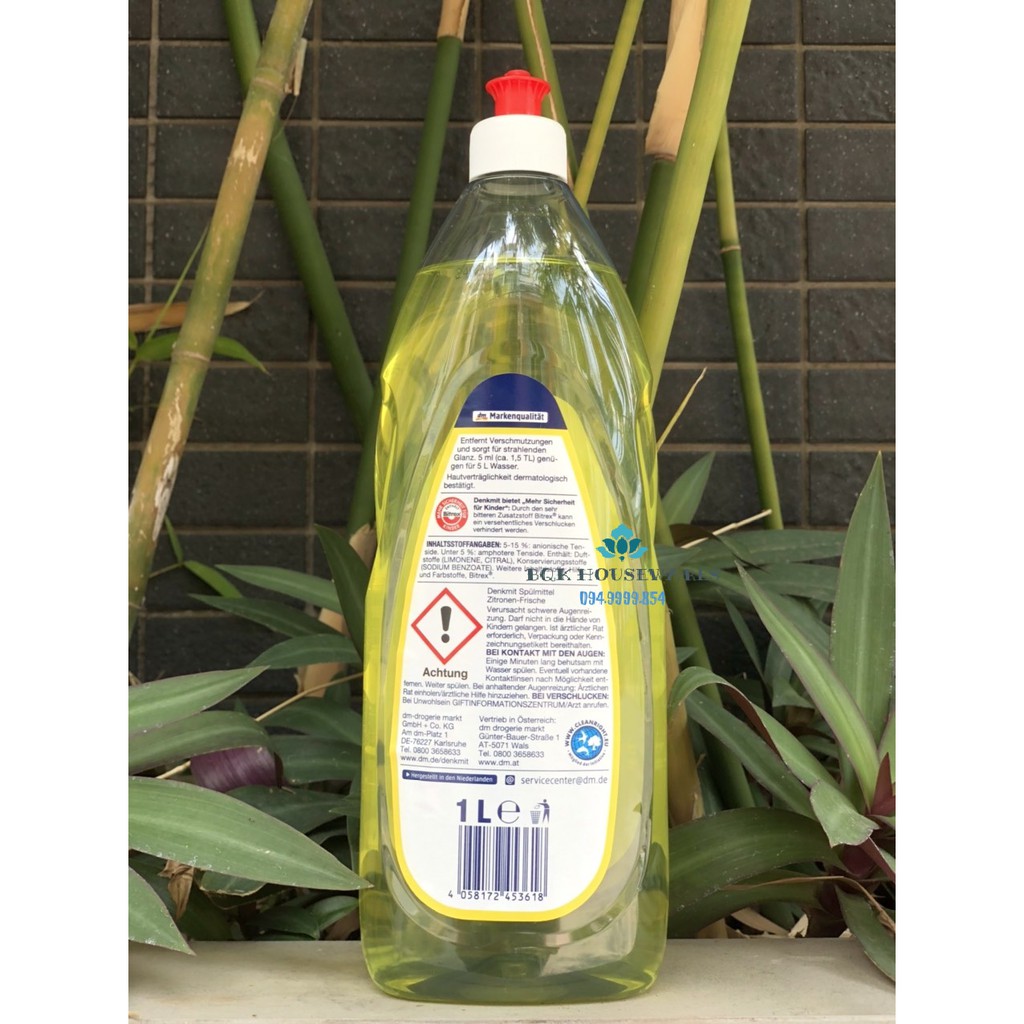 [ HÀNG ĐỨC ] Nước rửa bát Denkmit hương chanh 1L