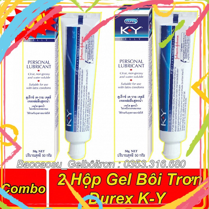 [giao hàng tận nơi]Bộ 2 Gel Bôi Trơn Durex K-Y Jelly 50g