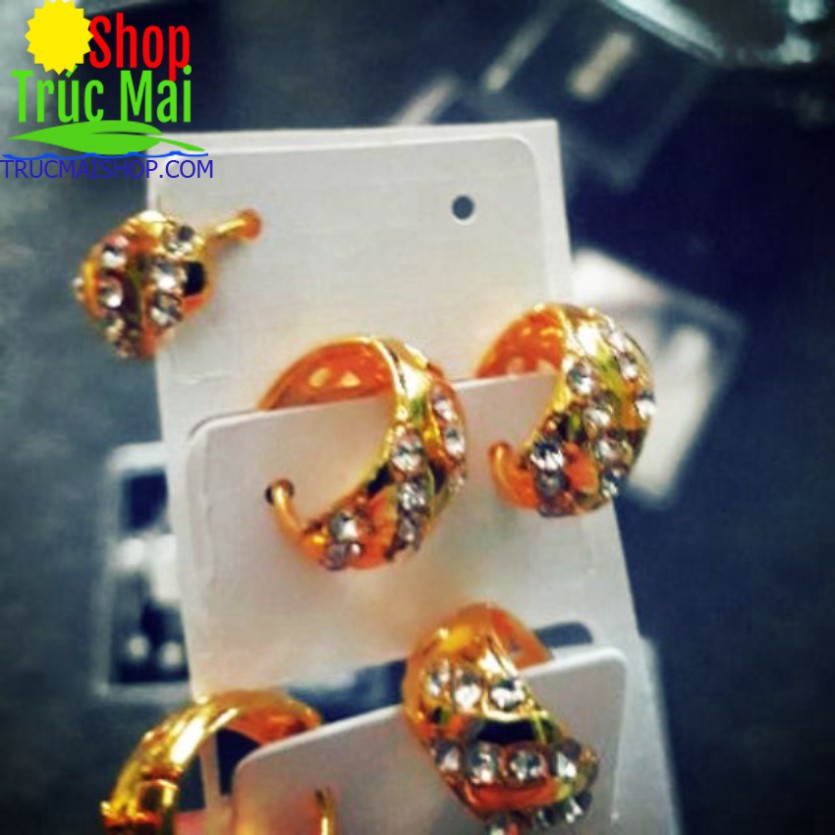 Bông tai cao cấp gắn đá ( Mĩ Ký cao cấp bền đẹp rẻ)