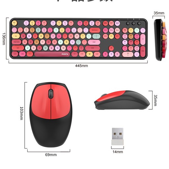 Bộ bàn phím và chuột không dây MOFii N720 MẪU MỚI màu hồng và đen cực đẹp | BigBuy360 - bigbuy360.vn