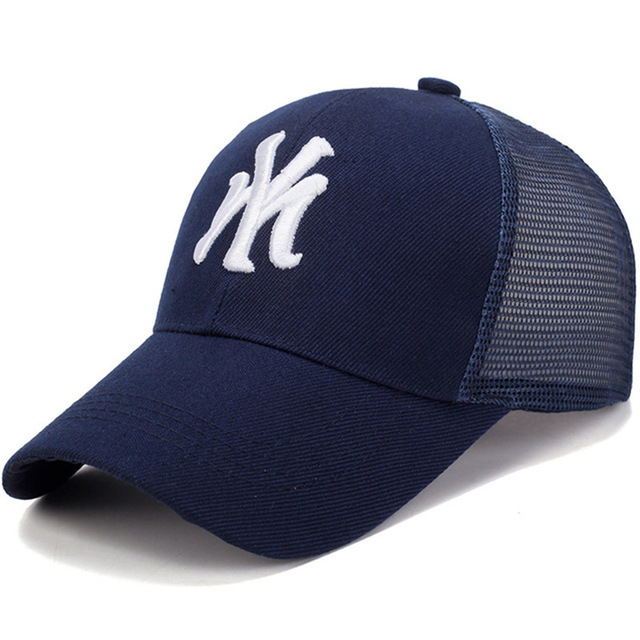 Mũ lưỡi trai cotton phối lưới thoáng khí chống tia UV thêu chữ MY thời trang mùa hè mới cho nam và nữ