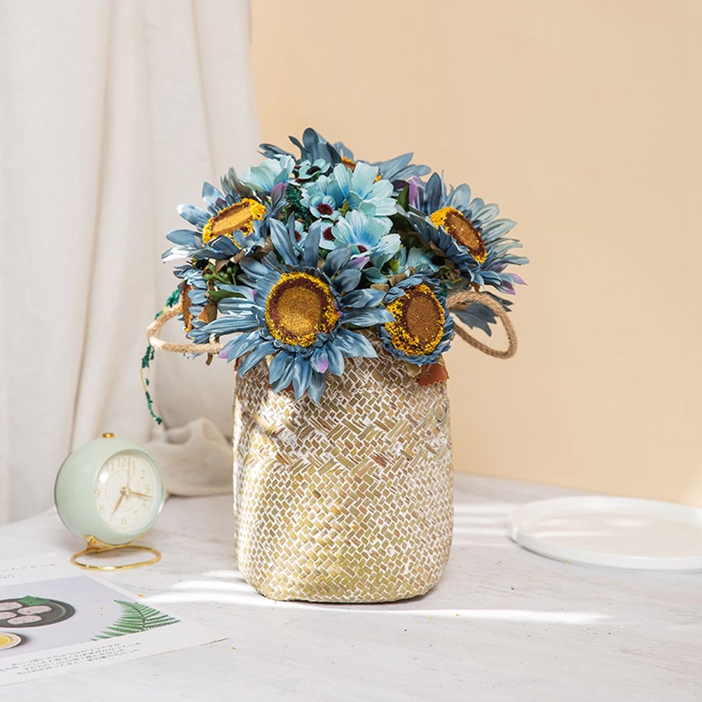 Bó hoa hướng dương giả bằng lụa nhiều màu trang trí nhà cửa/ tiệc cưới DIY