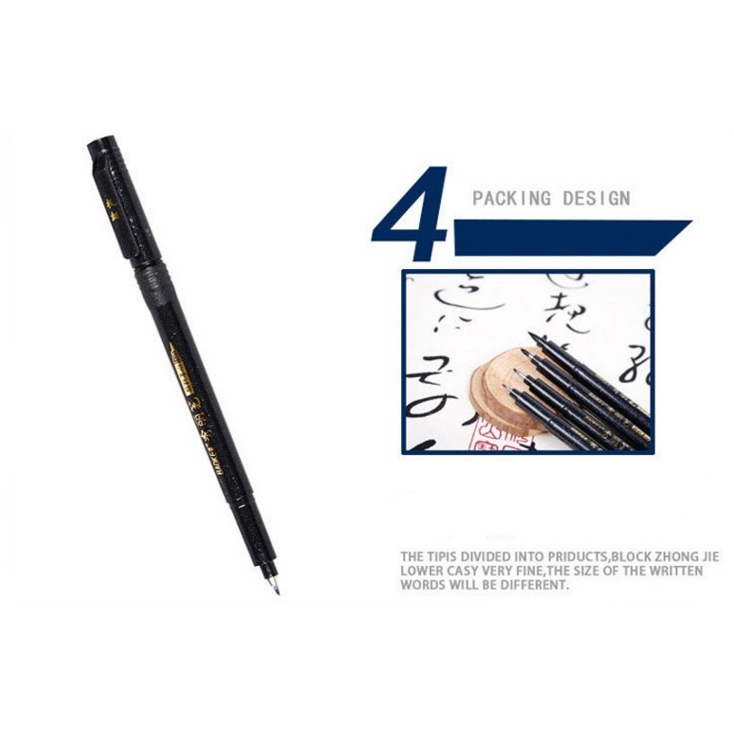 [06 cái] Bút dạ lông viết thư pháp học chữ Nho nét to mực đen Baoke S20
