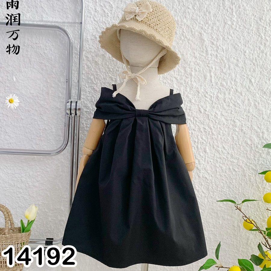 Đầm trể vai nơ Bigbaby bé gái 9-22kg
