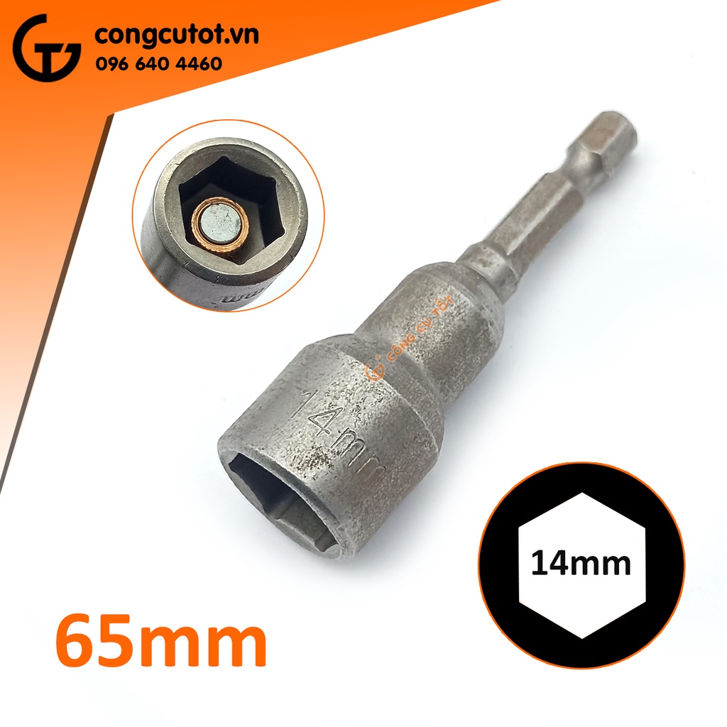 Vặn vít mũ lục giác thép CrV từ tính dài 65mm
