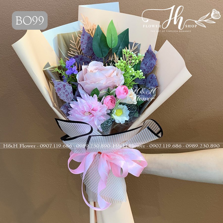 Bó Hoa Lụa Xinh Xắn Giá Rẻ  - HOA LỤA HOA GIẢ CAO CẤP HÀ NỘI